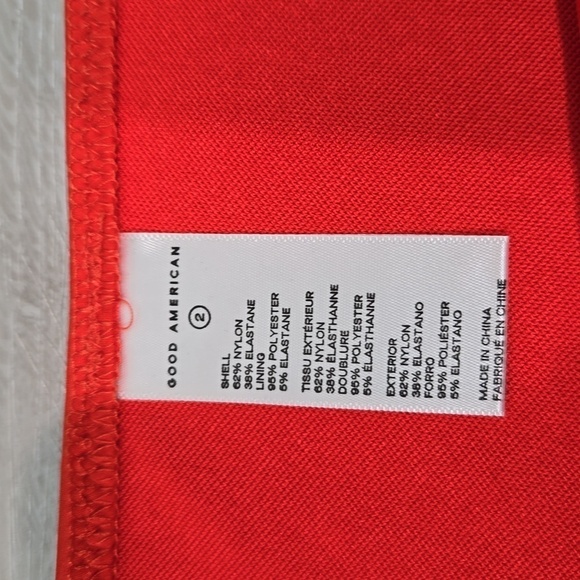 NWT Good American Matte Good waist chekky Bright Poppy Women Swim Bottom sz 2/M - Picture 5 of 12